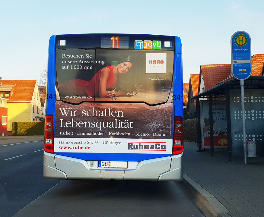 Ruhe & Co. Buswerbung